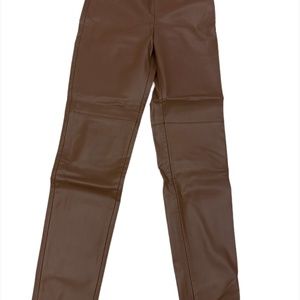 Zara high waisted faux leather brown legging